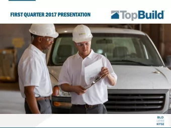 FIR  IRST  T QUA  UARTER  TER 2017 PRES  ESEN  ENTATI  TION  SAFE HARBO  BOR  R  Statements