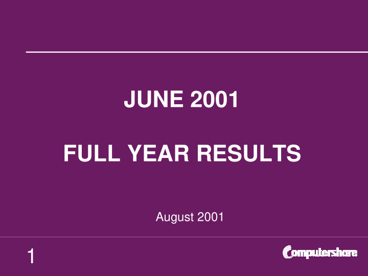 june 2001 full year results