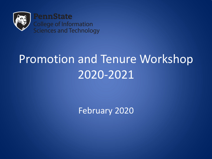promotion and tenure workshop 2020 2021