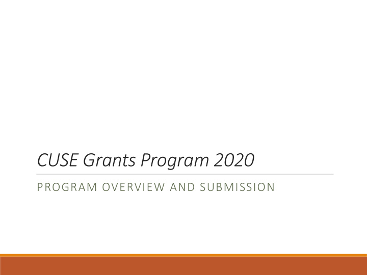 cuse grants program 2020