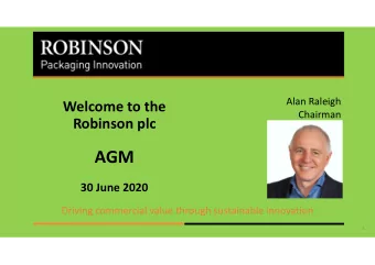 AGM  30 June 2020  Driving commercial value through sustainable innovation  1  Board Team  Alan