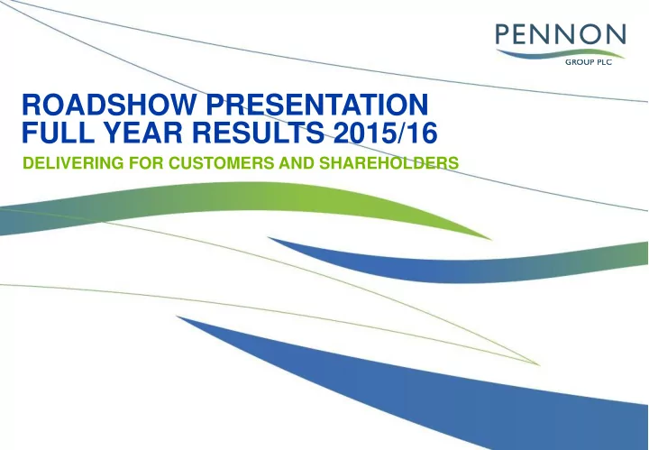 roadshow presentation