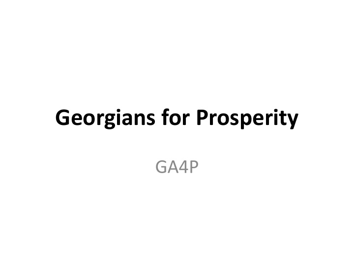 georgians for prosperity georgians for prosperity