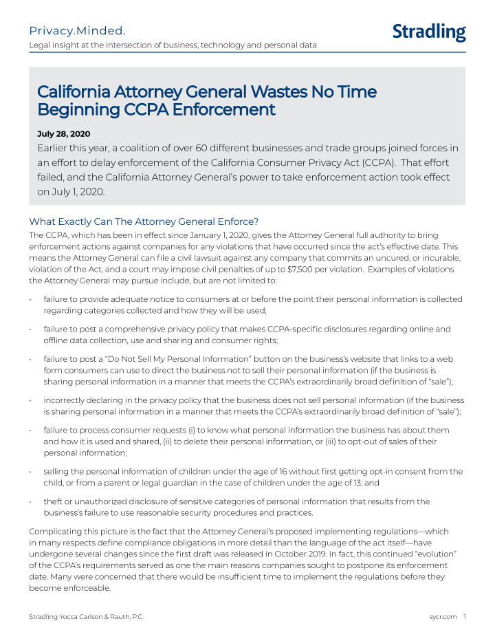 california attorney general wastes no time california
