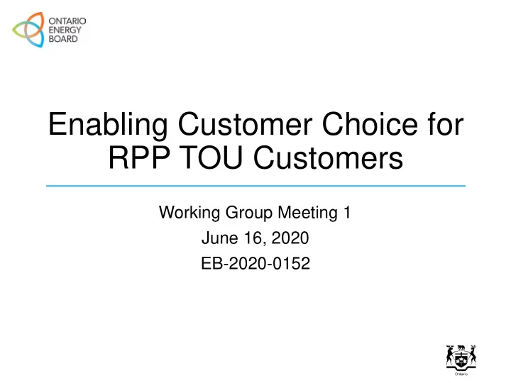 enabling customer choice for rpp tou customers