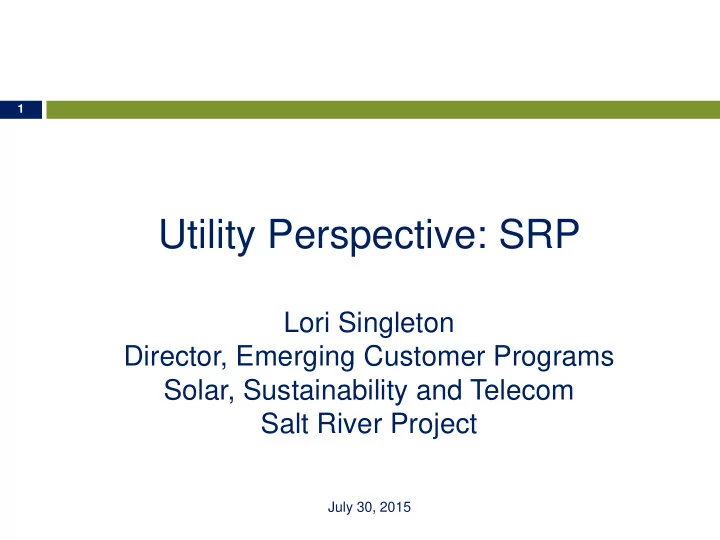 utility perspective srp