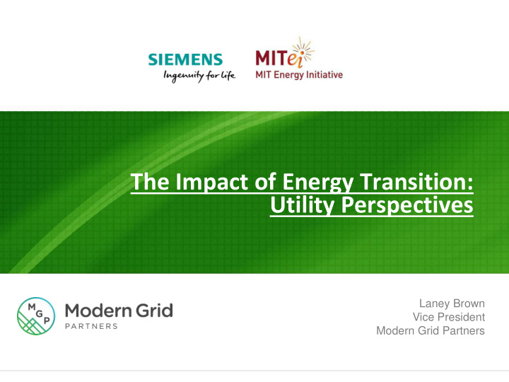 the impact of energy transition utility perspectives