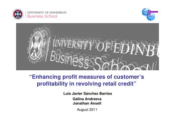 Enhancing profit measures of customers  profitability in revolving retail credit  Luis