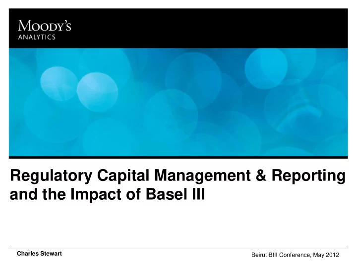 regulatory capital management reporting