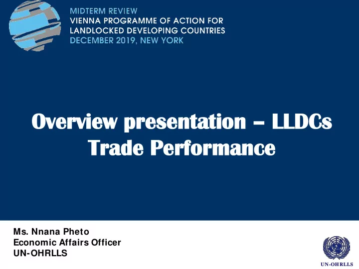 ov overview w pre present ntation lldcs cs trad trade pe