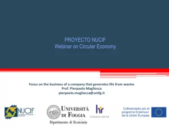 PROYECTO NUCIF Webinar on Circular Economy  Focus  on  the  business  of  a