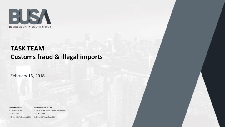 task team customs fraud illegal imports