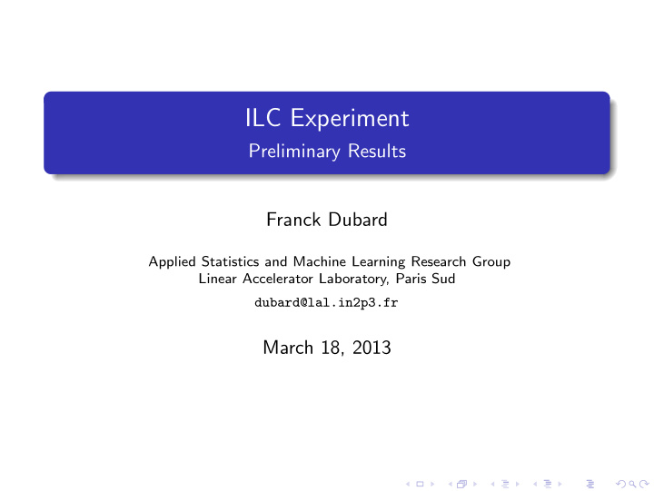 ilc experiment