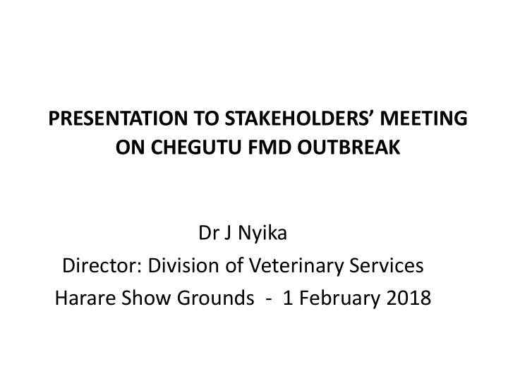 on chegutu fmd outbreak