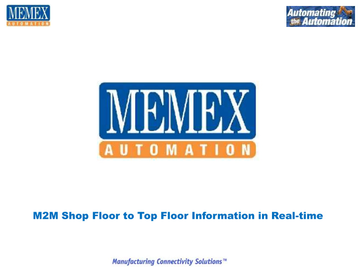 m2m shop floor to top floor information in real time