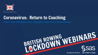 Coronavirus:  Return to Coaching  Panel:  Kate OSullivan, Peter Sheppard, Vicky Parry, Rachel
