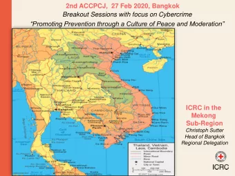 Sub-Region  Christoph Sutter  Head of Bangkok  Regional Delegation  ASEAN-ICRC DIALOGUE