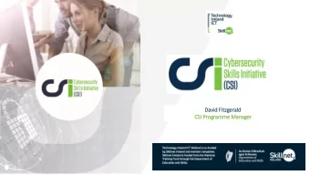 Da  David  id Fi  Fitz  tzgerald  CSI  CSI Prog  ogramme Man  anager  About CSI  Cybersecurity