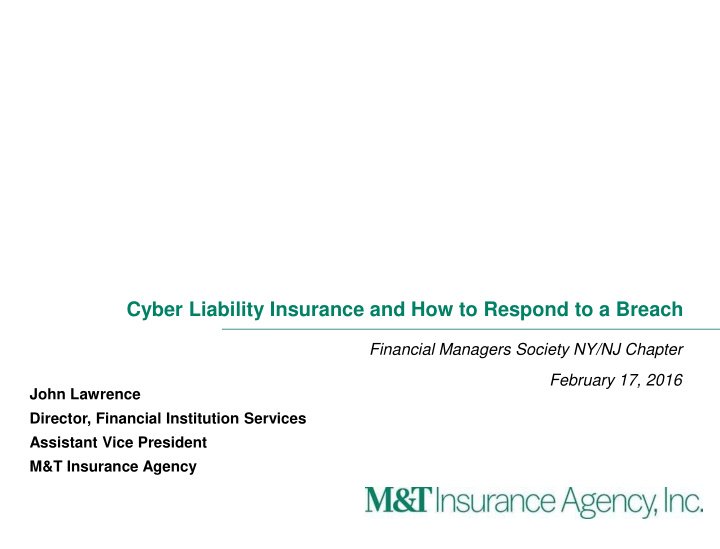 cyber liability insurance and how to respond to a breach