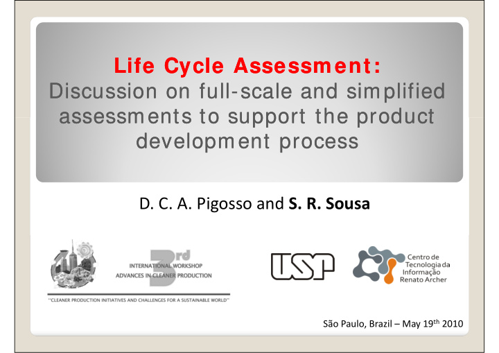 life cycle assessm ent life cycle assessm ent discussion