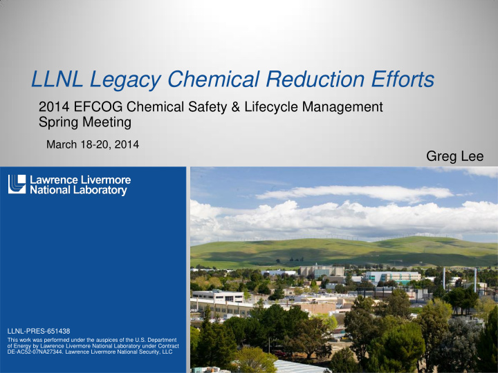 llnl legacy chemical reduction efforts