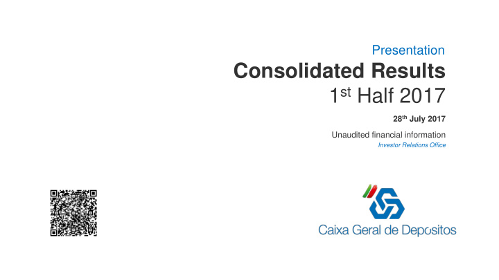 consolidated results 1 st half 2017