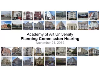Academy of Art University  Planning Commission Hearing  November 21, 2019  Global Resolution
