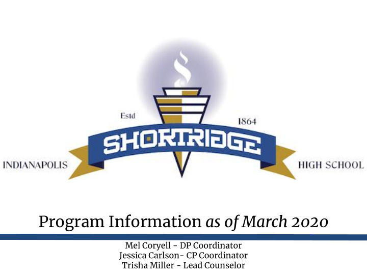 program information as of march 2020