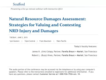 Natural Resource Damages Assessment:  Strategies for Valuing and Contesting NRD Injury and Damages