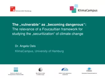 The vulnerable as becoming dangerous:  The relevance of a Foucaultian framework for