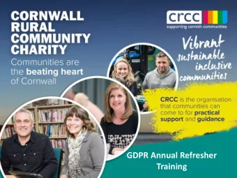 GDPR Annual Refresher  Training  Annual refresher training - intro  It is a legal requirement that