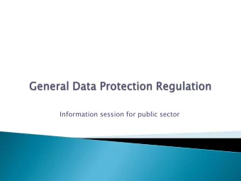 Information session for public sector  Political agreement reached in mid-December  Text