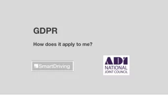 GDPR  How does it apply to me?  What is GDPR?  It is the LAW!  What is GDPR?  The General Data