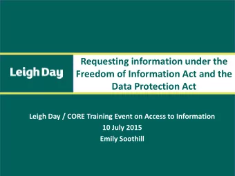 Requesting information under the  Freedom of Information Act and the  Data Protection Act  Leigh