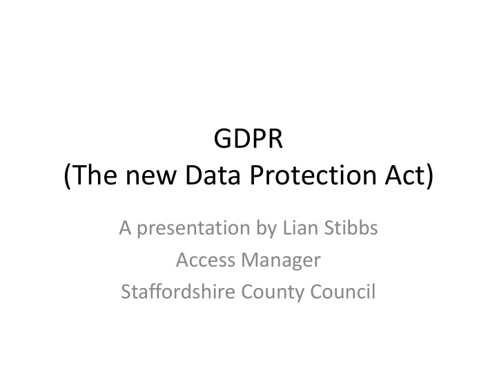 the new data protection act