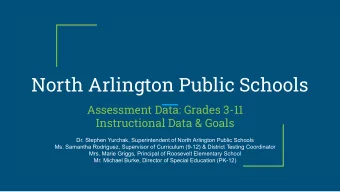 North Arlington Public Schools  Assessment Data: Grades 3-11  Instructional Data &amp; Goals  Dr.