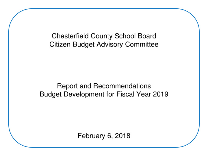 chesterfield county school board citizen budget advisory