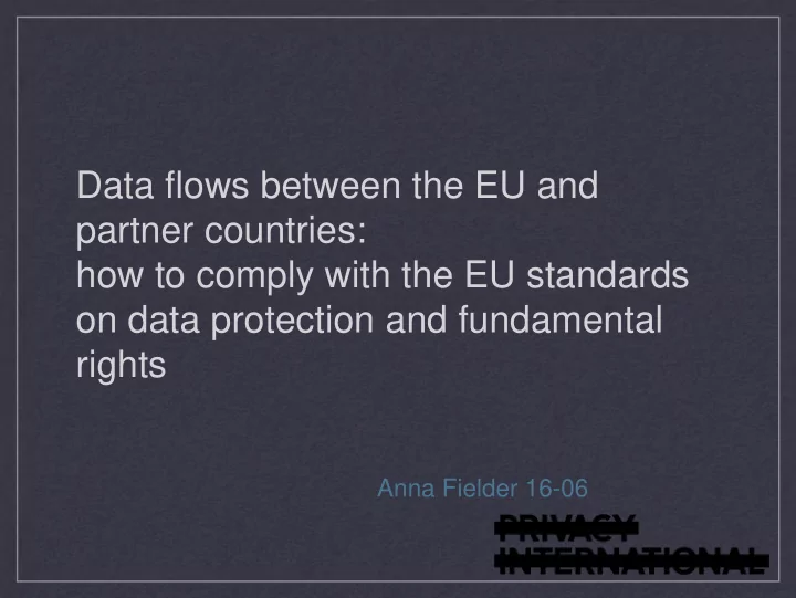 on data protection and fundamental
