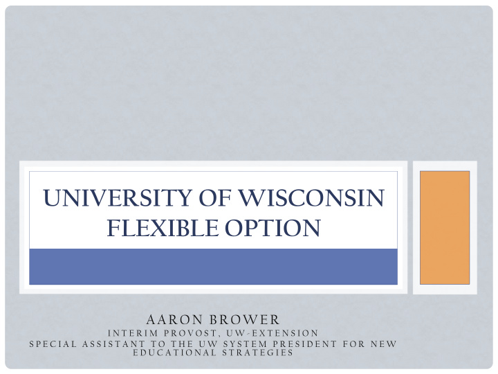 university of wisconsin flexible option