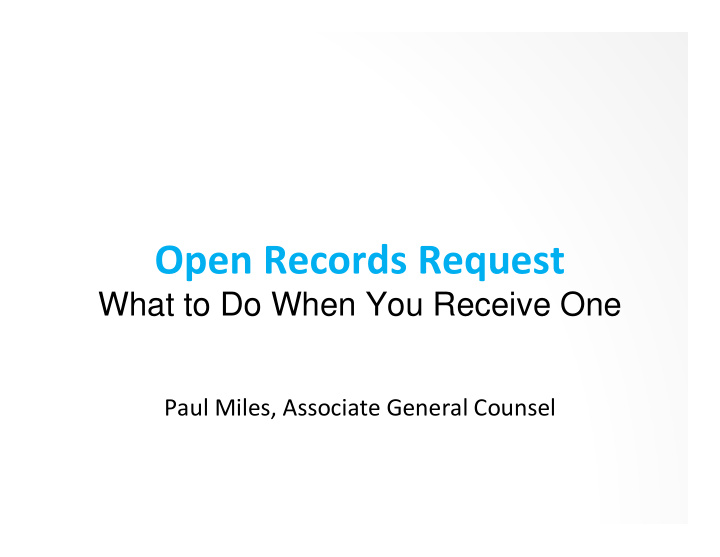 open records request