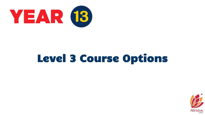 level 3 course options the arts
