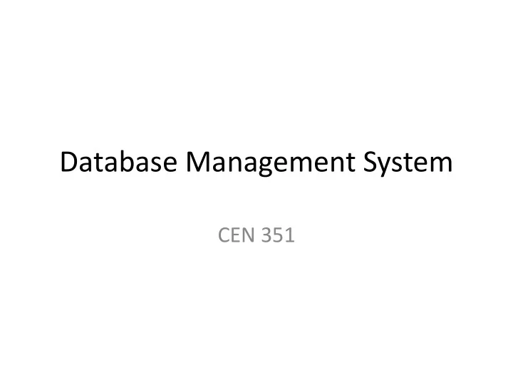database management system