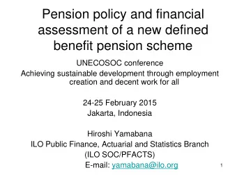 Pension policy and financial  assessment of a new defined  benefit pension scheme  UNECOSOC