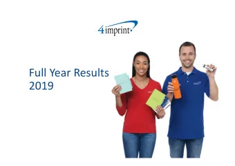 Full Year Results  2019  Highlights Kevin Lyons  Tarr, CEO Full Year Results 2019  1  Highlights