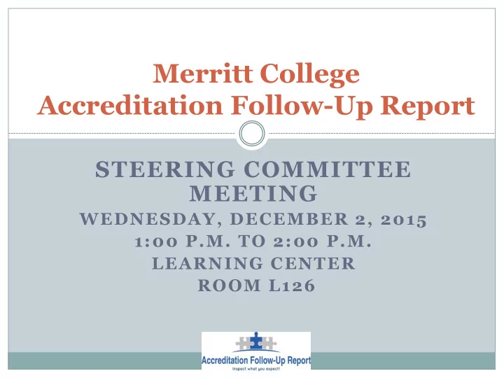 accreditation follow up report