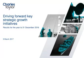 Driving forward key  Group Marketing and  strategic growth  Knowledge Management  networking