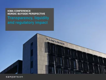 and regulatory impact  Sampension  Established 1945 as Kommunernes  Pensionsforsikring