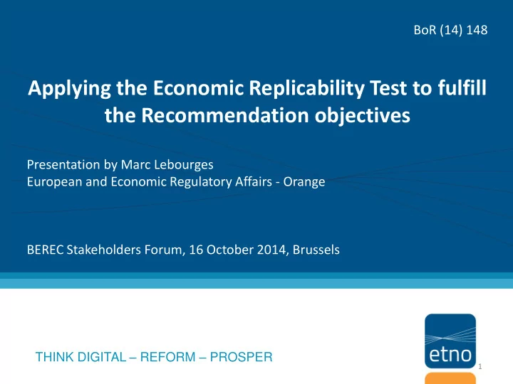 the recommendation objectives