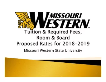 Missouri Western State University  Governors budget and the Legislature  Governors