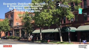 Economic Stabilization, Recovery  &amp; Organizational Response:  An Action Framework for  Colorado